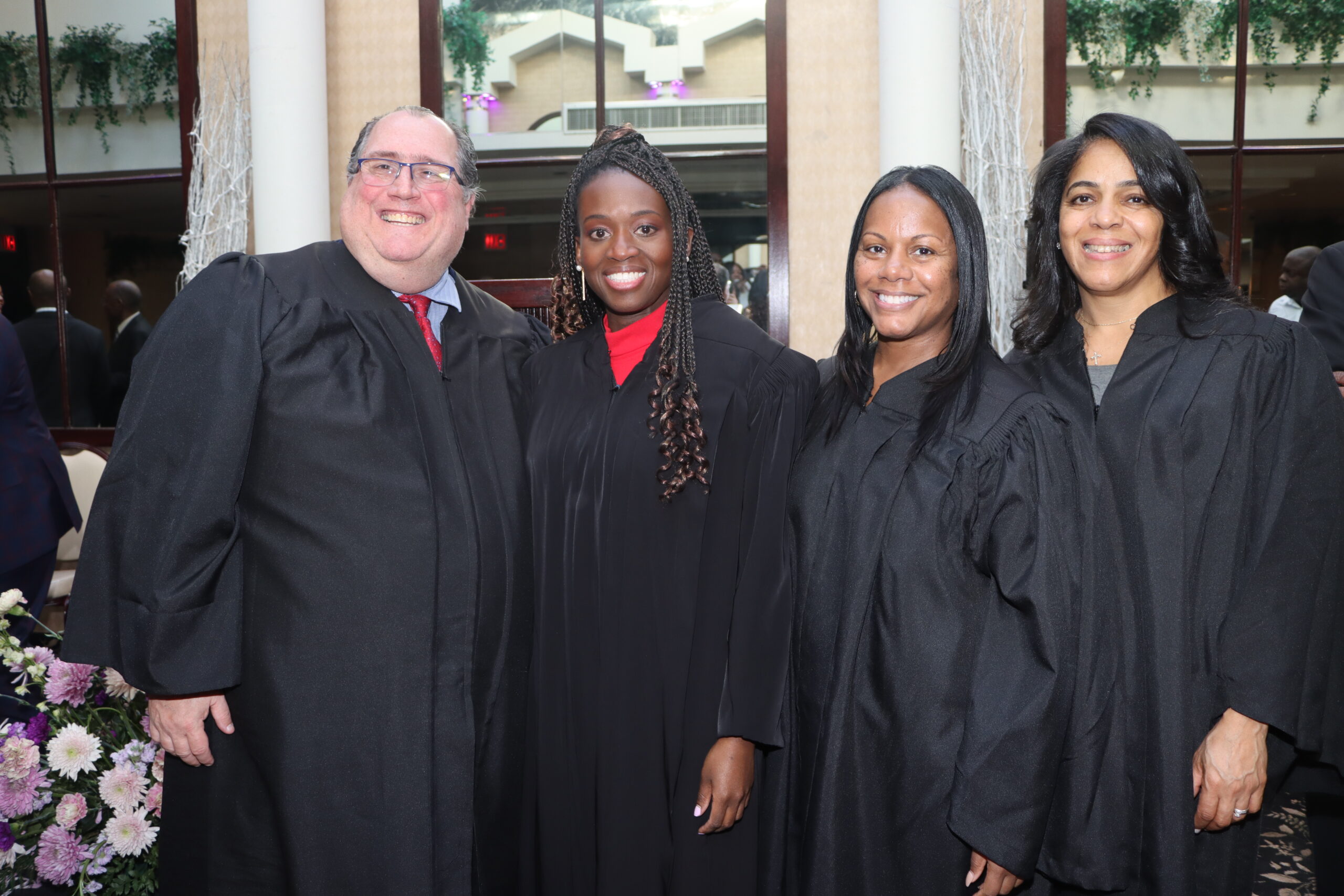 Recently inducted Judges Brian Gottlieb, Betsey Jean-Jacques, Monique Holaman and Linda Wilson.