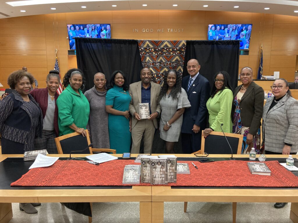 Bruce Jackson, central figure, stands with the Kings County Courts Black History Month Committee, gathered as part of the courts' Black History Month celebration where Judge Edwards interviewed him, highlighting his impactful journey and contributions.Photo: Robert Abruzzese/Brooklyn Eagle