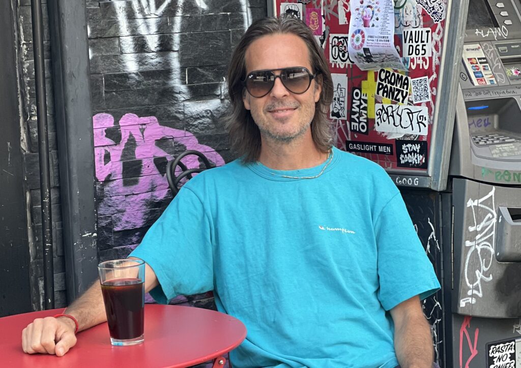 Musician Walter Schreifels relaxing with a beverage.Photos: Wayne Daren Schneiderman/Brooklyn Eagle
