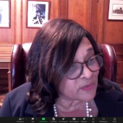 Justice Cheryl Chambers delivers insightful remarks during the BWBA's 'Lunch with a Judge' series.Screenshots via Zoom