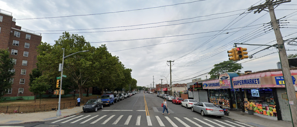 The intersection of Glenwood Road and East 105th Street in Brooklyn where Gary Turner allegedly struck and killed a pedestrian with his 2017 Dodge Caravan while under the influence of alcohol on Jan. 31, around 6:45 p.m.Screenshot via Google Street View