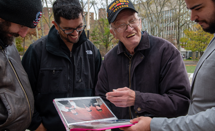 Jack Vanasco, in hat, was honored at a recent Brooklyn Veterans Day ceremony