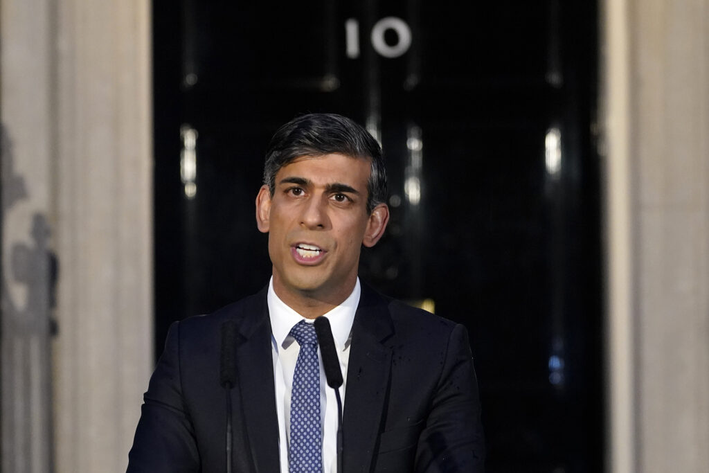 LONDON — Another “hotspot” where democracy is targeted by extremists: Britain's Prime Minister Rishi Sunak addresses the media at Downing Street in London, Friday, March 1, 2024. The Prime Minister used the address to warn that democracy is being targeted by extremists.Photo: Alberto Pezzali/AP