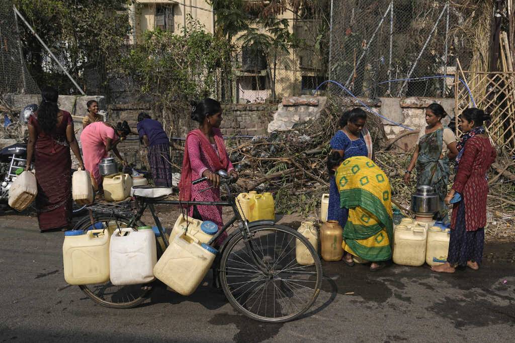 INDIA — Water, a vital need every day, was celebrated officially here this week: Women collect water from a public tap on World Water Day in Hyderabad, India, on Friday, March 22, 2024.Photo: Mahesh Kumar A./AP