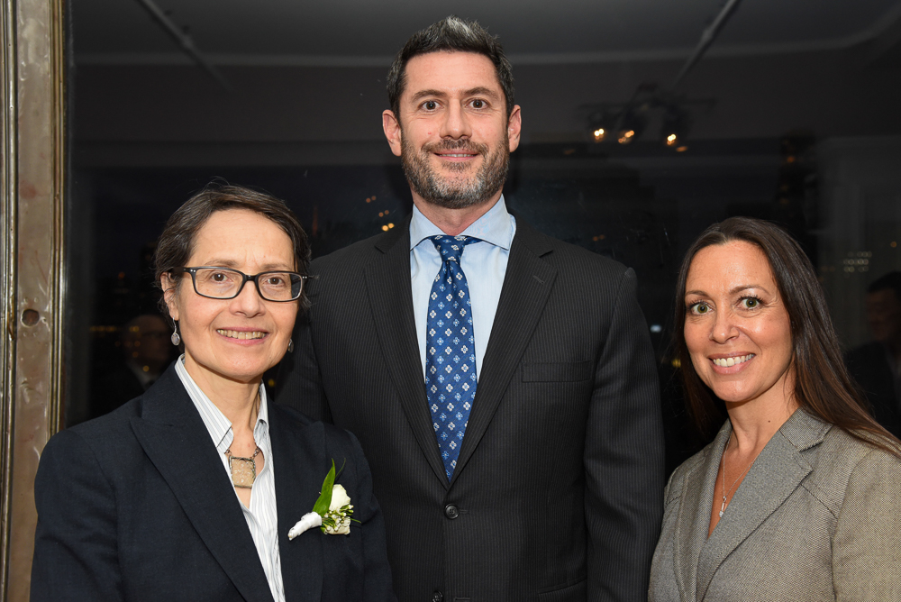 Justice Jenny Rivera, NYSTLA President David Scher, a Partner at Block, O'Toole & Murphy, and NYSTLA Pres-Elect Victoria Wickman at the NYSTLA Women in Law Reception at Manhattan Penthouse at 2024 Women’s Caucus Reception.