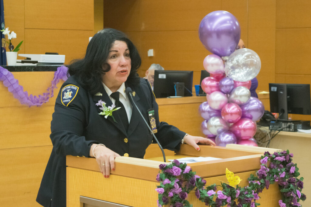 Following Justice Toussaint’s speech, some of the honorees got an opportunity to speak, including Major Luz Bryan at SJDEJC Women's History Month.
