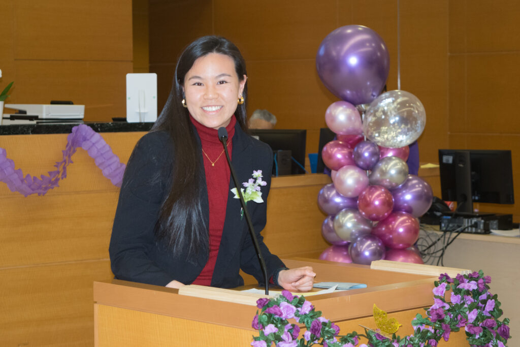 Alice Liang, captured in a moment of joy at SJDEJC Women's History Month.