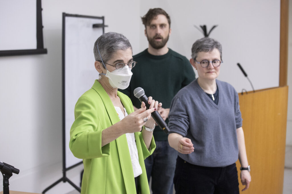 Hayley Gorenberg speaks to community members.Photo: Brooklyn Eagle Staff