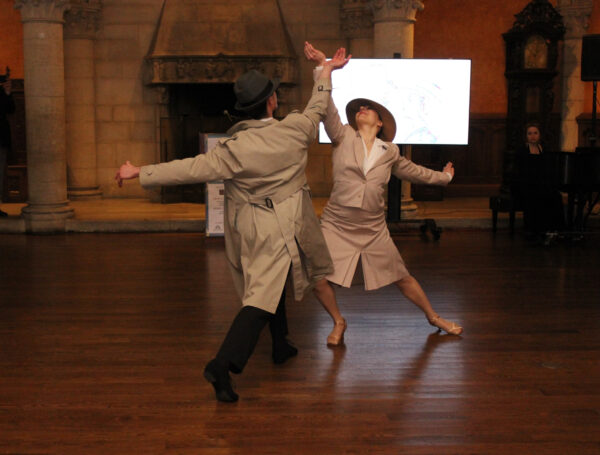 Joshua Hurley-Curran and Rebeccah Brann performing a short work inspired by the 1940’s classic film “Casablanca.” Photo: Marla Hirokawa