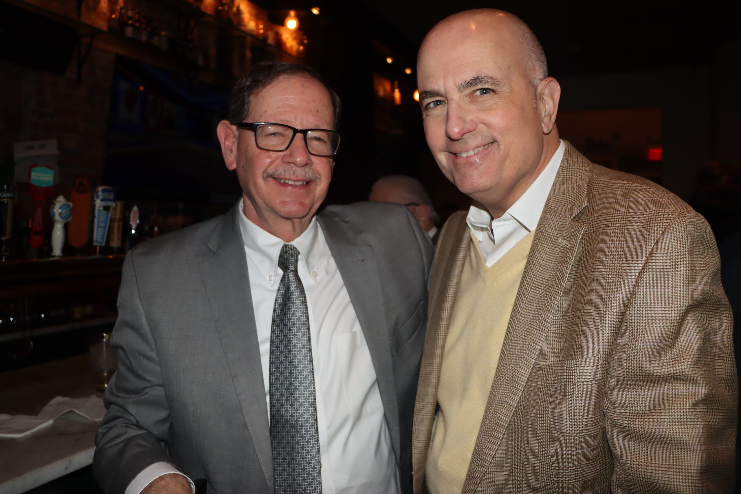 Hon. Mark Partnow (left) and Hon. Carl Landicino at Kurtz’s retirement party.