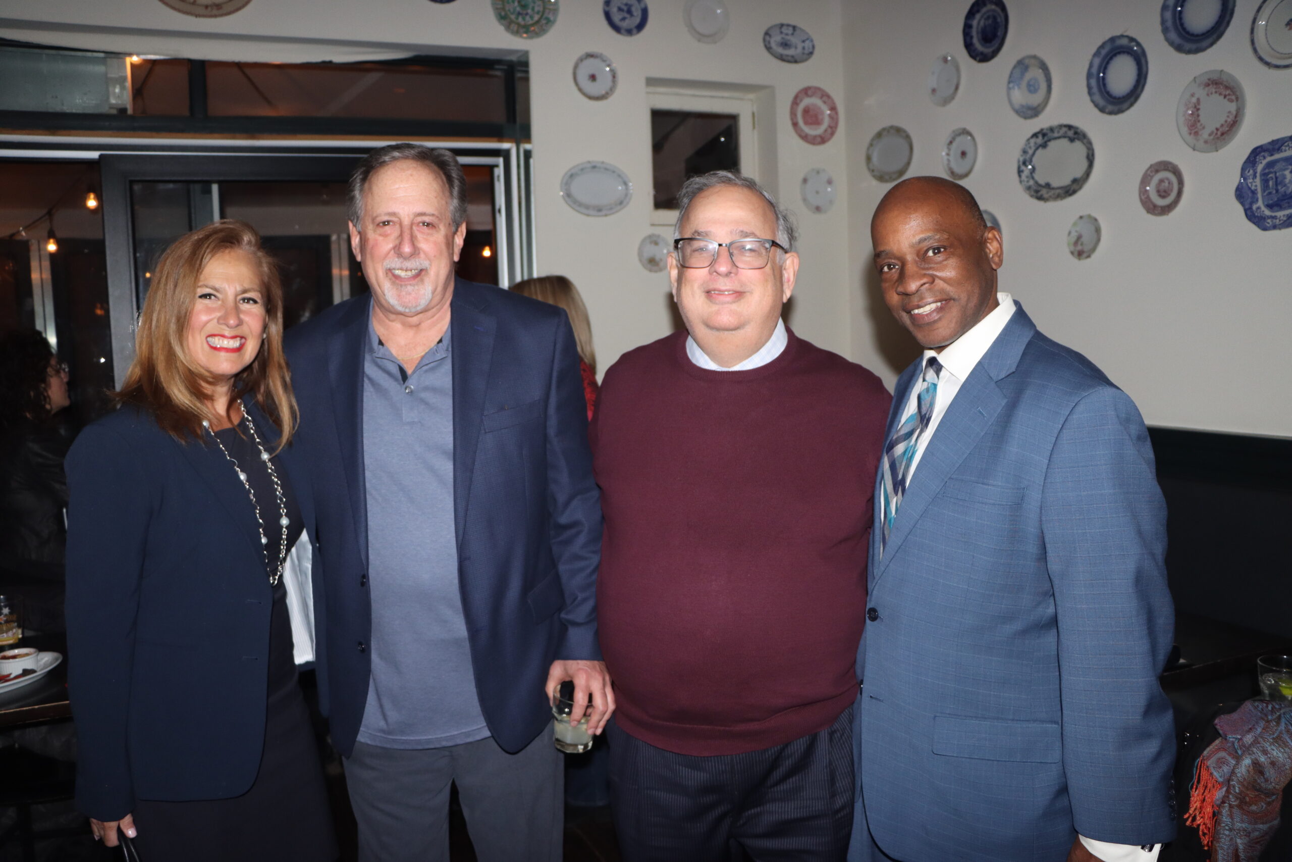 From left: Hon. Consuelo Mallafre Melendez, Hon. Donald Kurtz, Hon. Peter Sweeney, and Hon. Reginald Boddie at Kurtz’s retirement party.