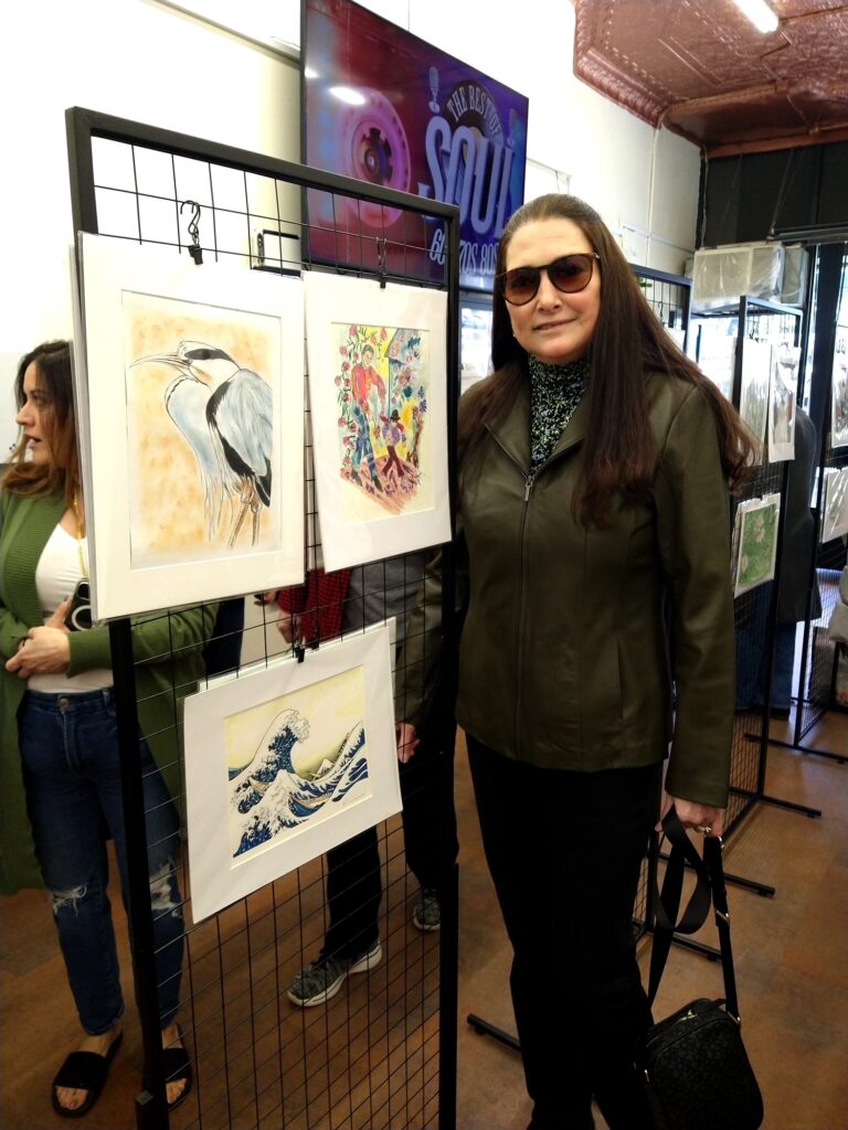 Artist Kathleen Cruickshanks at Bay Ridge Art Walk.