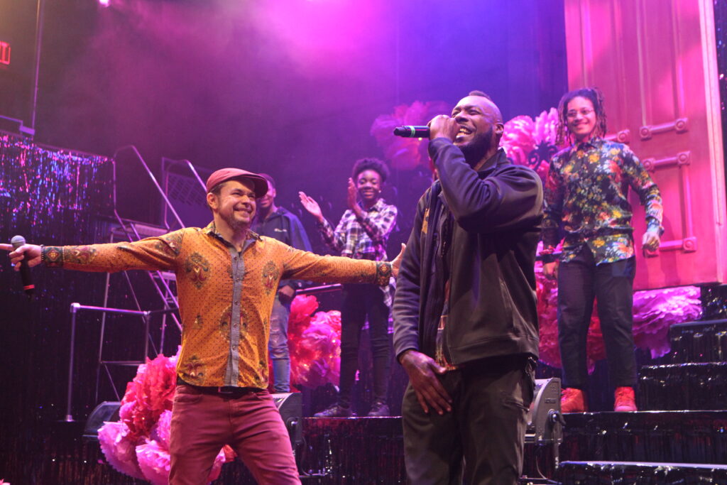 (Front L-R) Baba Israel and LuQuantumleap (Back L-R) Jovannie Syreetta Smith and Gabriel Ramirez performing in BAM’s Word. Sound. Power. 2019Photo: Terrence Jennings