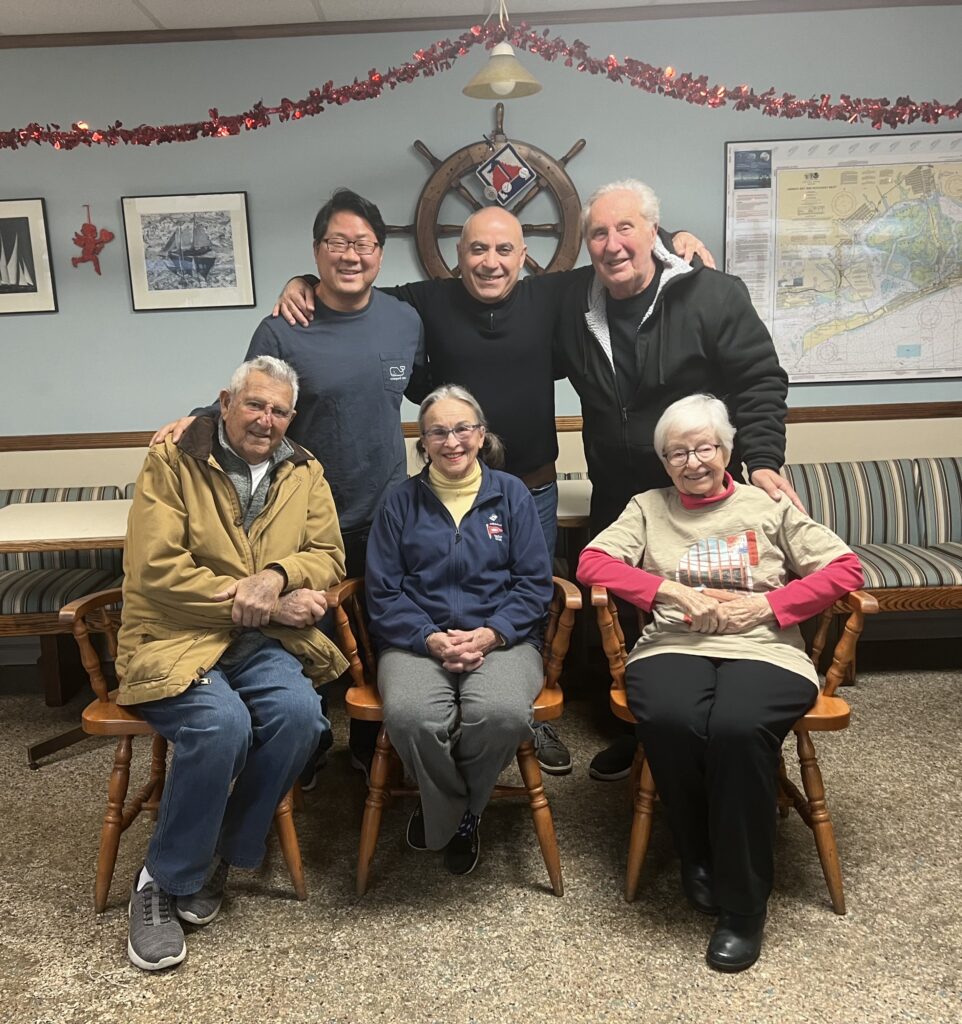 The Miramar crew: From left (top row): David Shin, past commodore; Nasim Shamailov, commodore; and club member and attorney George Farkas.From left (seated): Leon Paley, club member; Barbara Banchik, Miramar past commodore; and Ollie Alpert, club member.Brooklyn Eagle Photos by Wayne Daren Schneiderman