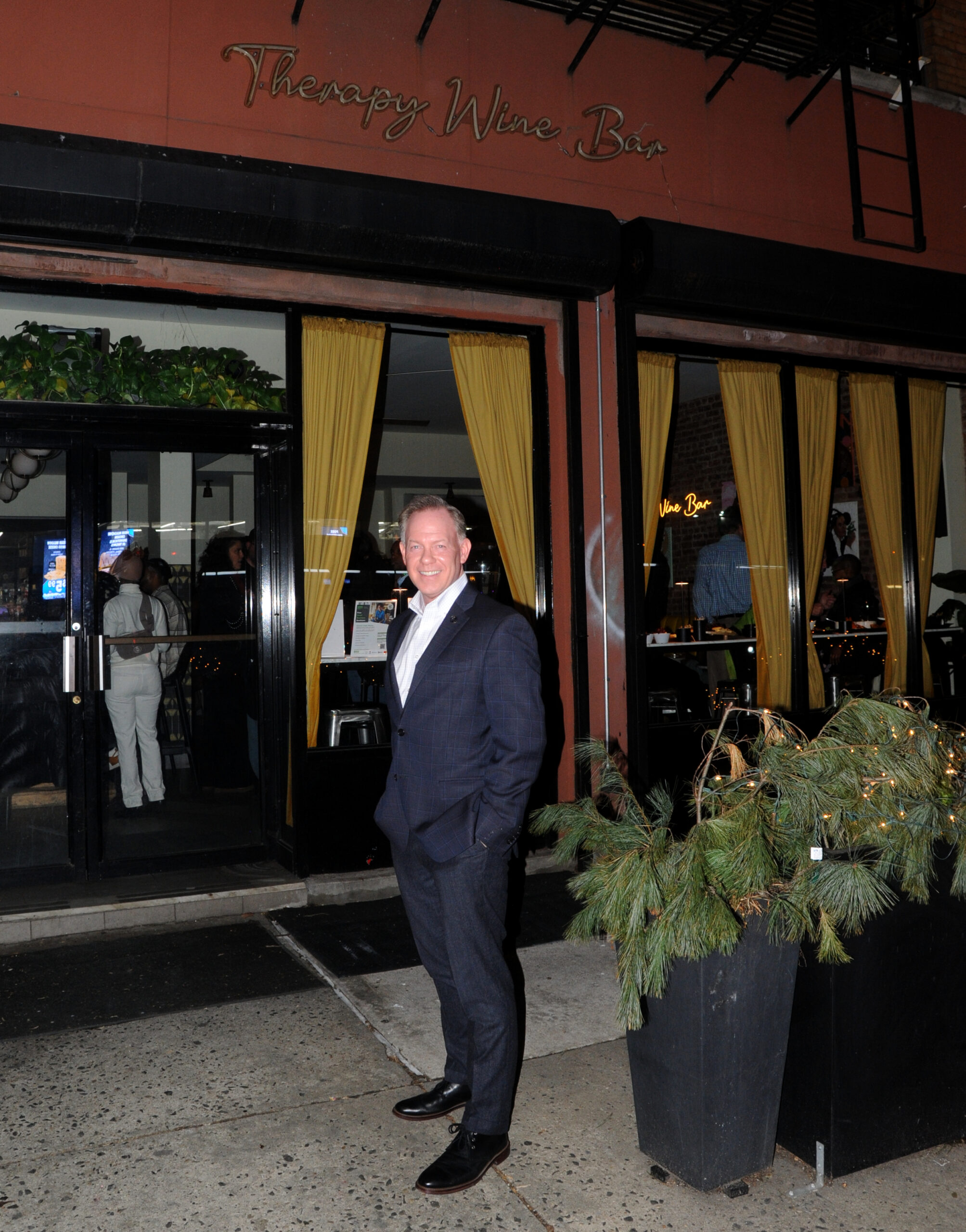 Randy Peers, BCC’s President and CEO, outside of Therapy Wine Bar.Brooklyn Eagle Photo by Arthur De Gaeta