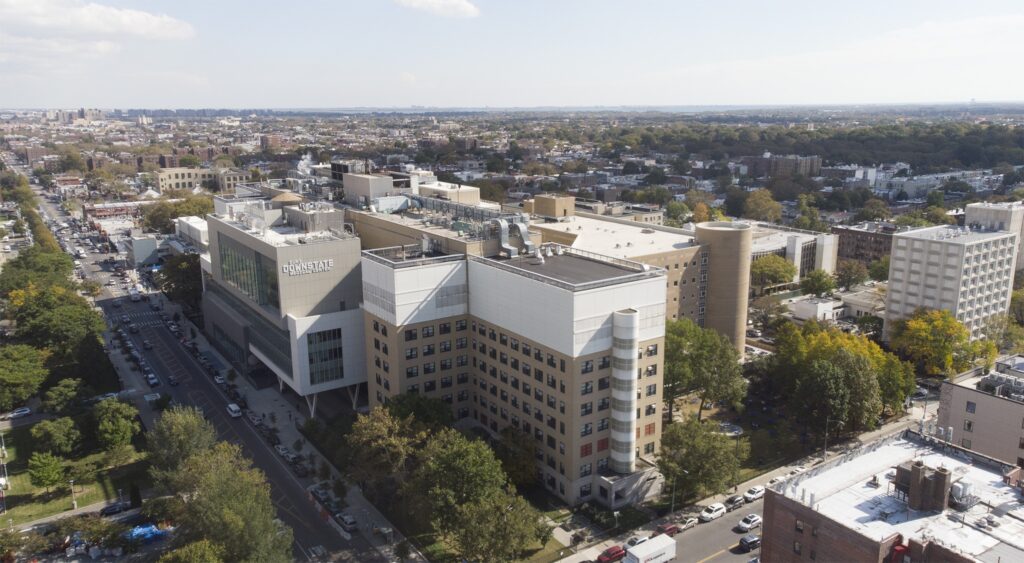 Downstate Medical Center, Brooklyn’s primary medical school in the State University New York (SUNY) system. Noted as a research facility as well, MRI was developed and invented here by Dr. Raymond Damadian in the 1960s.Photo courtesy of SUNY