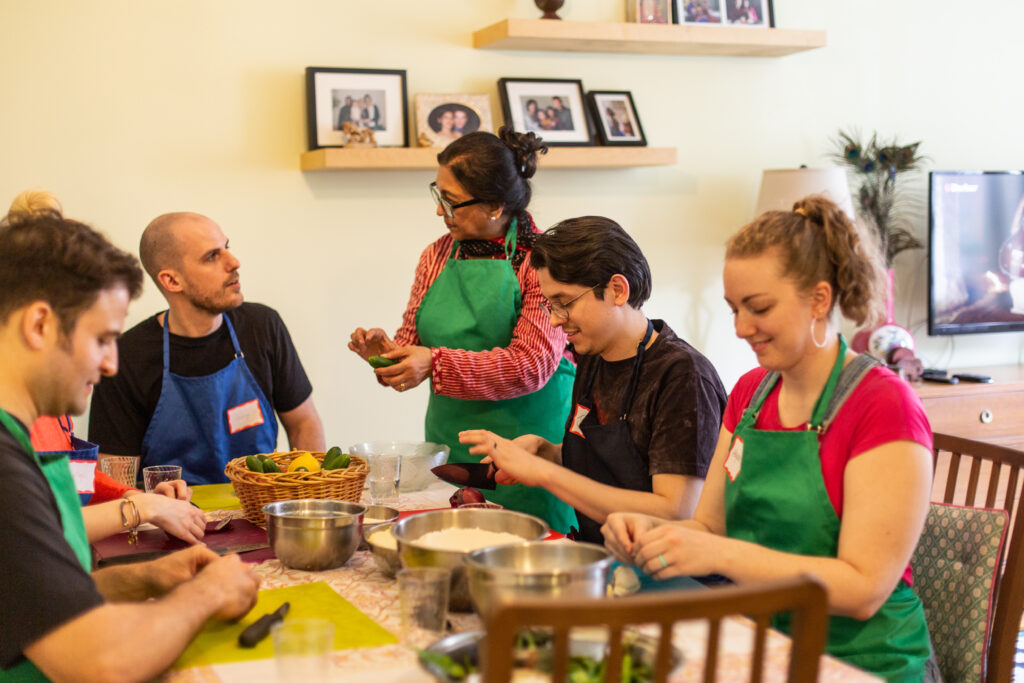 A League of Kitchens cooking class.Photo: Sarah Dittmore.