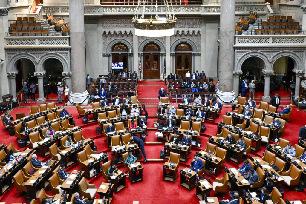 The New York state Assembly Chamber in Albany is seen during a legislative session.Hans Pennink/AP