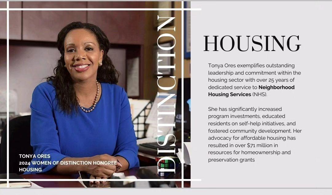 Tonya Ores: Housing Award at SHEroes event.