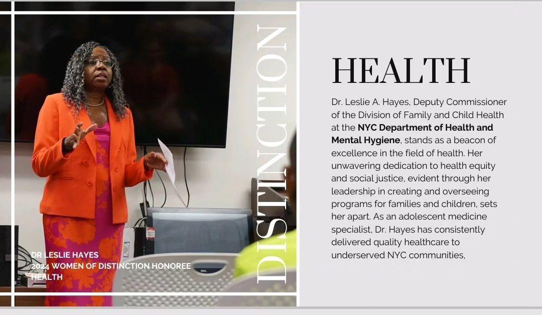 Dr. Leslie Hayes: Health Award at SHEroes event.