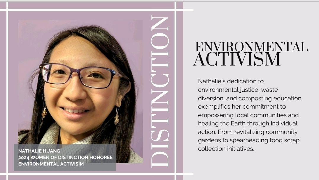 Nathalie Huang, Environmental Activism Award at SHEroes event.