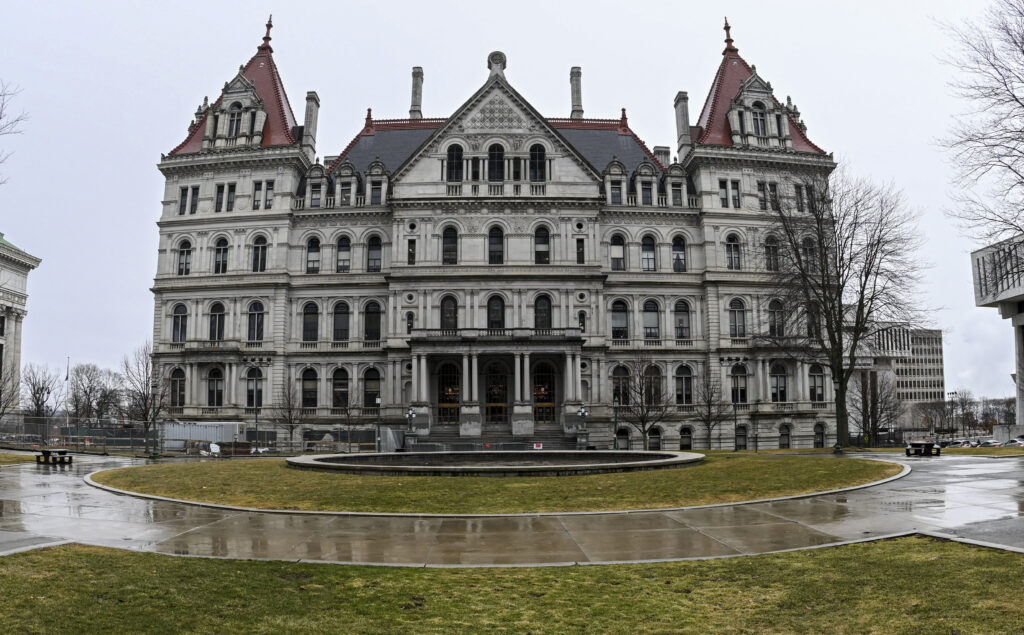 The New York State Capitol stands on March 13, 2023, in Albany, N.Y.