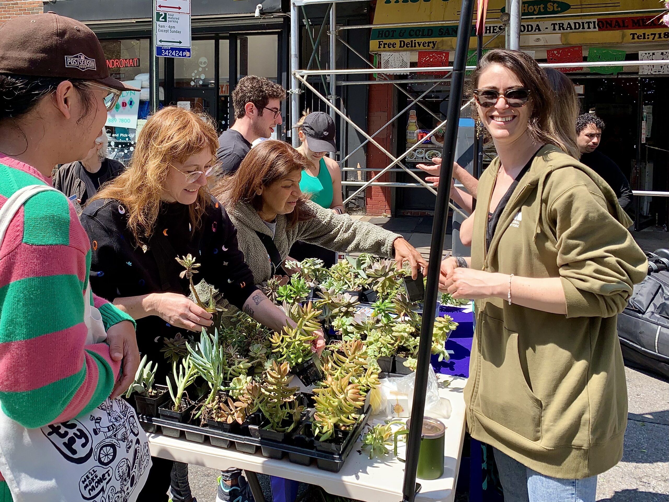 On Hoyt Street between State Street and Atlantic Avenue, The Hort gave away free plants in an Open Streets event sponsored by the Atlantic Avenue BID.