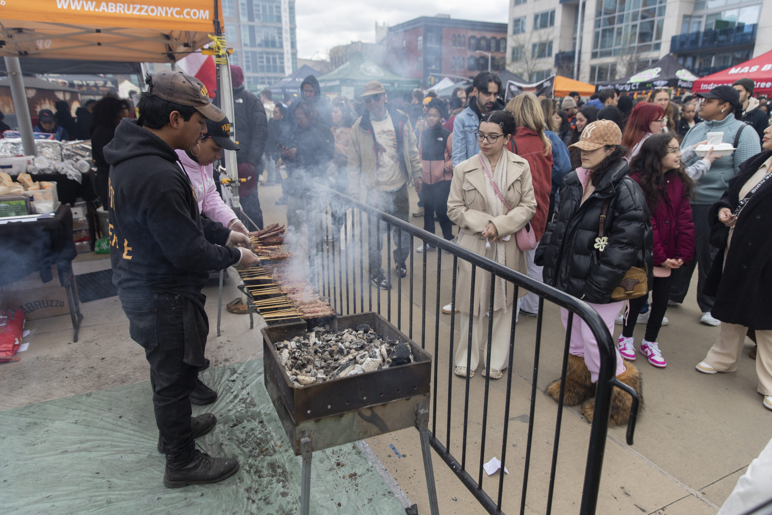 Grilling in front of D’Abruzzo Street Food at Williamsburg Smorgasburg.