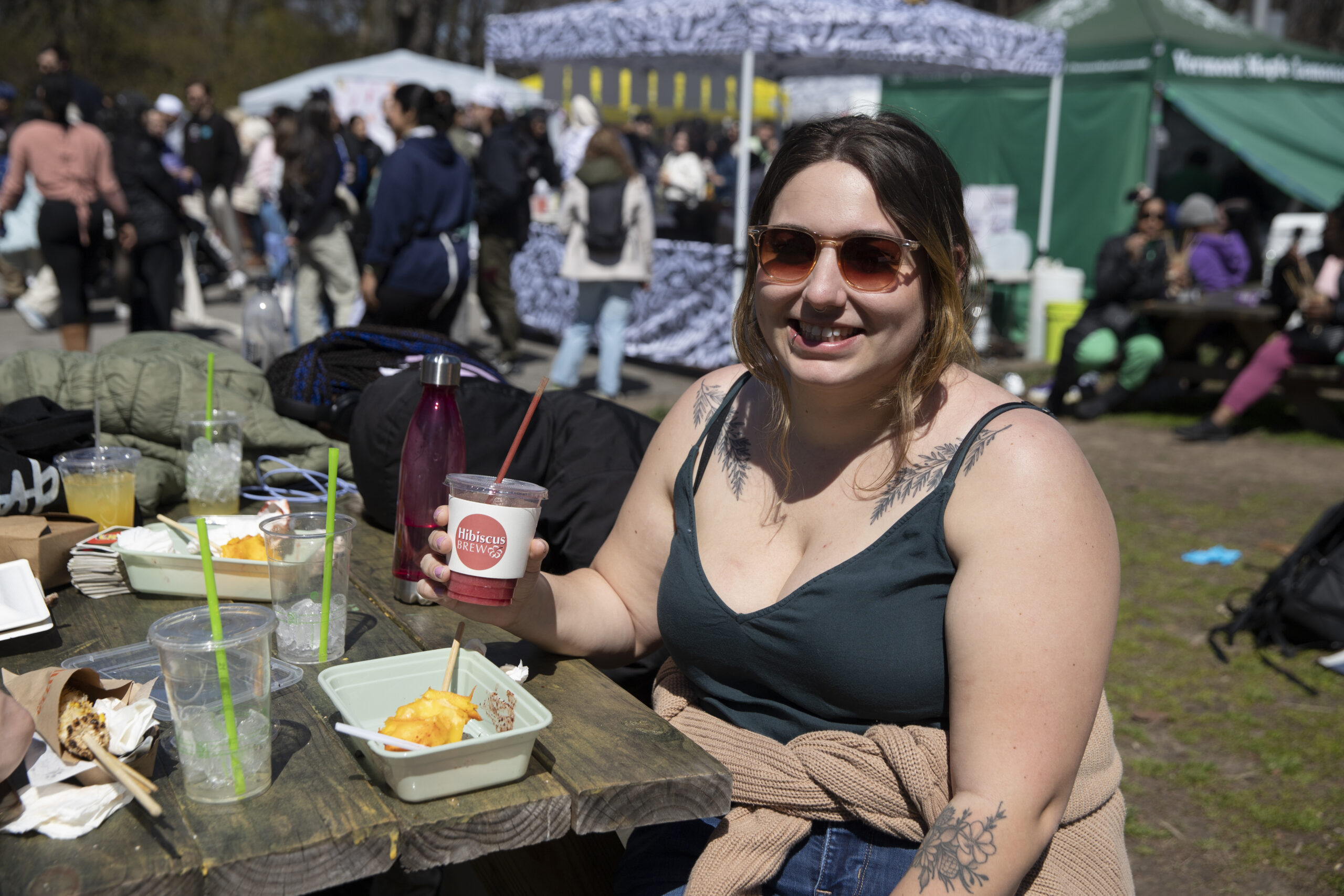 Maggie Benton Enjoys some food and some sun at Prospect Park Smorgasburg.