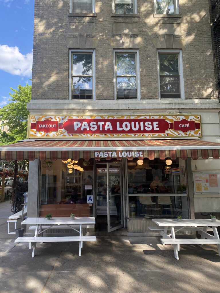 The outside of Pasta Louise.
