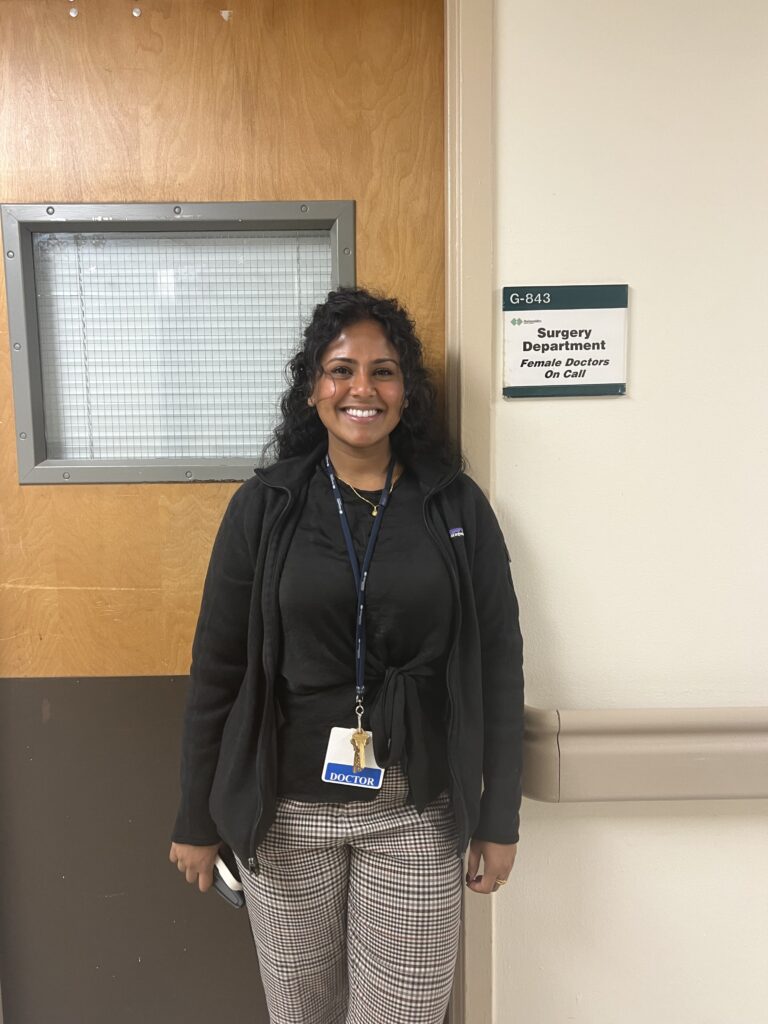 Dr. Tharini Gara, surgical resident during National Female Physician Day tour.