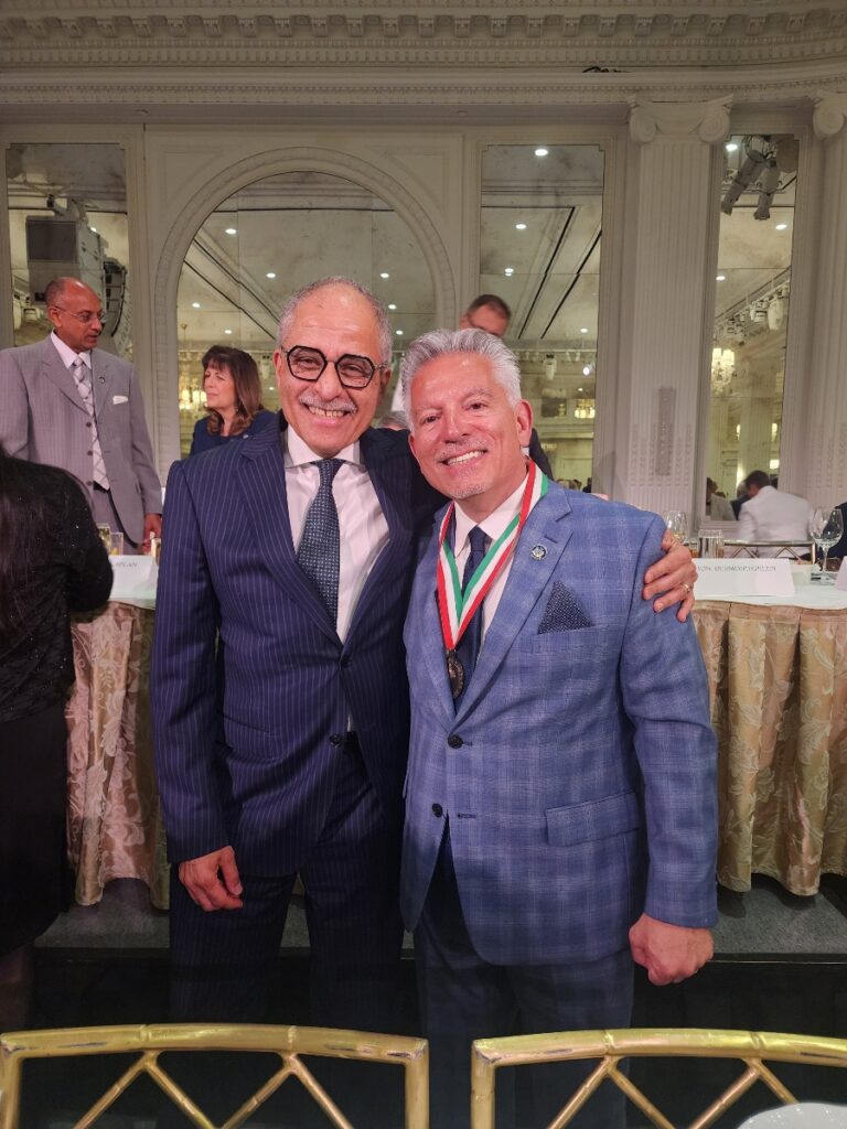 Hon. Joseph Zayas receives the Charles A. Rapallo and Justice Antonin Scalia Award from Chief Judge Rowan Wilson at the Columbian Lawyers Association's Annual Luncheon at the Pierre Hotel in Manhattan. Photos courtesy of Justice Joanne Quinones