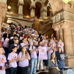 State Sen. Julia Salazar passionately advocates for the Dignity Not Detention Act during a rally at the State Capitol in Albany, calling for an end to New York's involvement in immigration detention. Photo courtesy of Dignity Not Detention