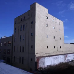 The city has began to house migrant men in a former factory building along the Gowanus Canal, Dec. 22, 2023.