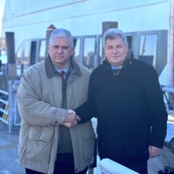 Alec Brook-Krasny (right), 46th District assemblyman (representing Sheepshead Bay, Gerritsen Beach, Georgetown, and parts of Marine Park), alongside Richie Barsamian, Kings County Republican Party chairman, in Sheepshead Bay.