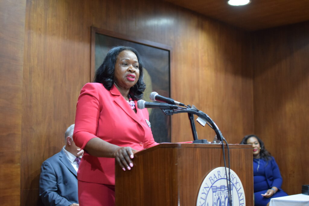 Honored as the Public Servant of the Year, Justice Sylvia Hinds-Radix is celebrated for her profound impact on New York's legal landscape. Brooklyn Eagle photo by Rob Abruzzese