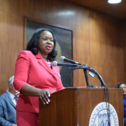 Hon. Sylvia Hinds-Radix, New York City Corporation Counsel, spearheads innovative programs to support bar retakers at the NYC Law Department that helped to boost pass rates and reinforce the department's commitment to excellence in public service. Brooklyn Eagle photo by Robert Abruzzese