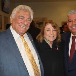 Hon. Frank Seddio, Hon. Ellen Spodek and District Attorney Eric Gonzalez pose together at the Kings County Supreme Court during the annual Law Day event, which celebrated the theme "Voices of Democracy" with speeches and a surprise musical performance. Brooklyn Eagle photos by Mario Belluomo