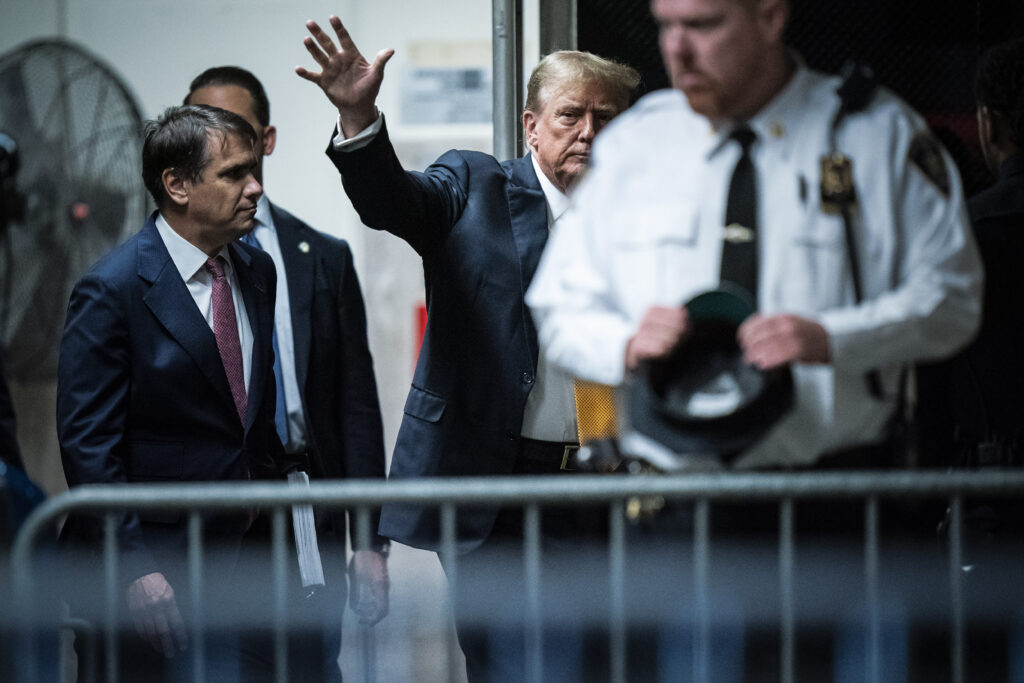 Former President Donald Trump arrives at Manhattan Criminal Court in New York, Wednesday, May 29, 2024. (Jabin Botsford/The Washington Post via AP, Pool)