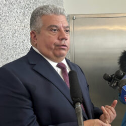 District Attorney Eric Gonzalez, seen here, announced that John Catullo, a 55-year-old Brooklyn man, has been sentenced to 10 years in prison for committing a series of burglaries in Bensonhurst, stealing more than $150,000 worth of jewelry and cash from private residences and local businesses between August 2022 and January 2023. Photo: Jennifer Peltz/AP