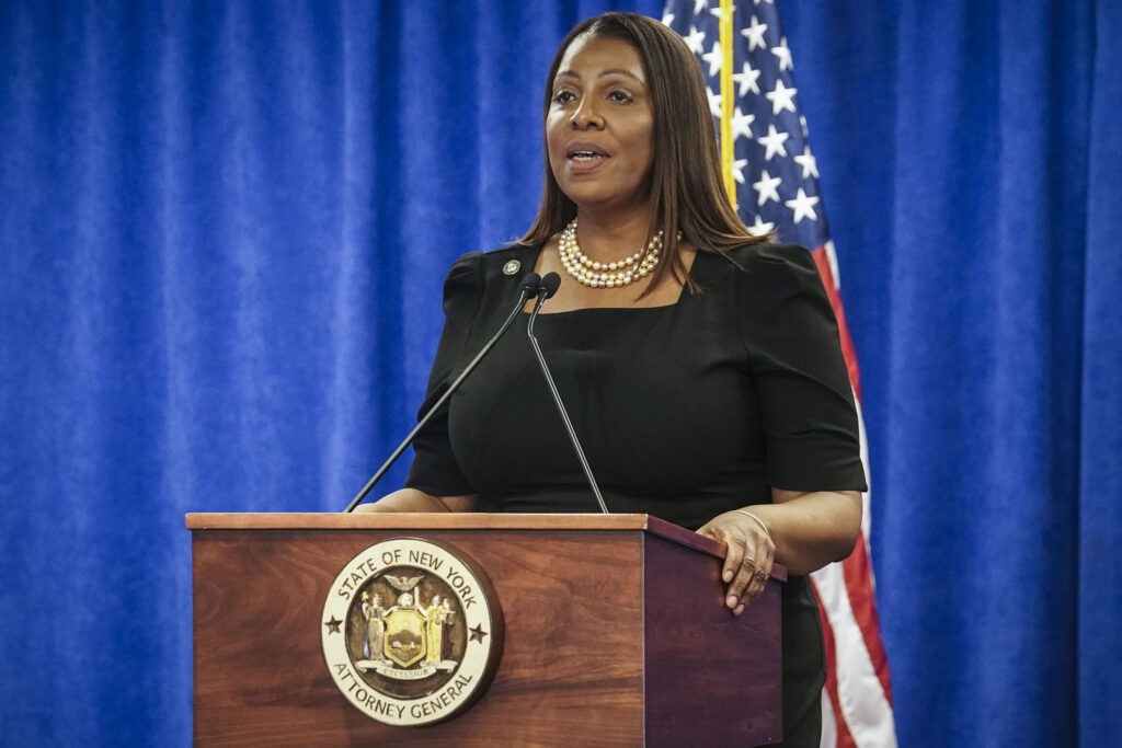 Attorney General Letitia James calls for a federal civil rights investigation into the murder of Garrett Foster after Texas Gov. Greg Abbott pardoned the convicted killer, Daniel Perry. Photo: Bebeto Matthews/AP