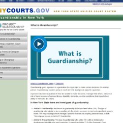 The Unified Court System's new Guardianship Resource Webpage provides comprehensive information and tools for navigating the guardianship process in New York, including videos, a glossary, and links to essential resources. Courtesy of Unified Court System