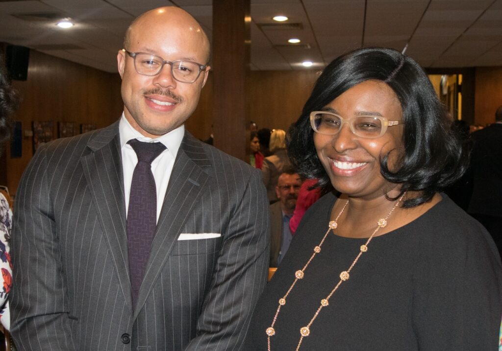 Anthony Vaughn Jr. poses with Armena Gayle, who was the BBA’s second Black president in its history. Vaughn will become the first Black male to ever hold the position. Brooklyn Eagle photo by Robert Abruzzese