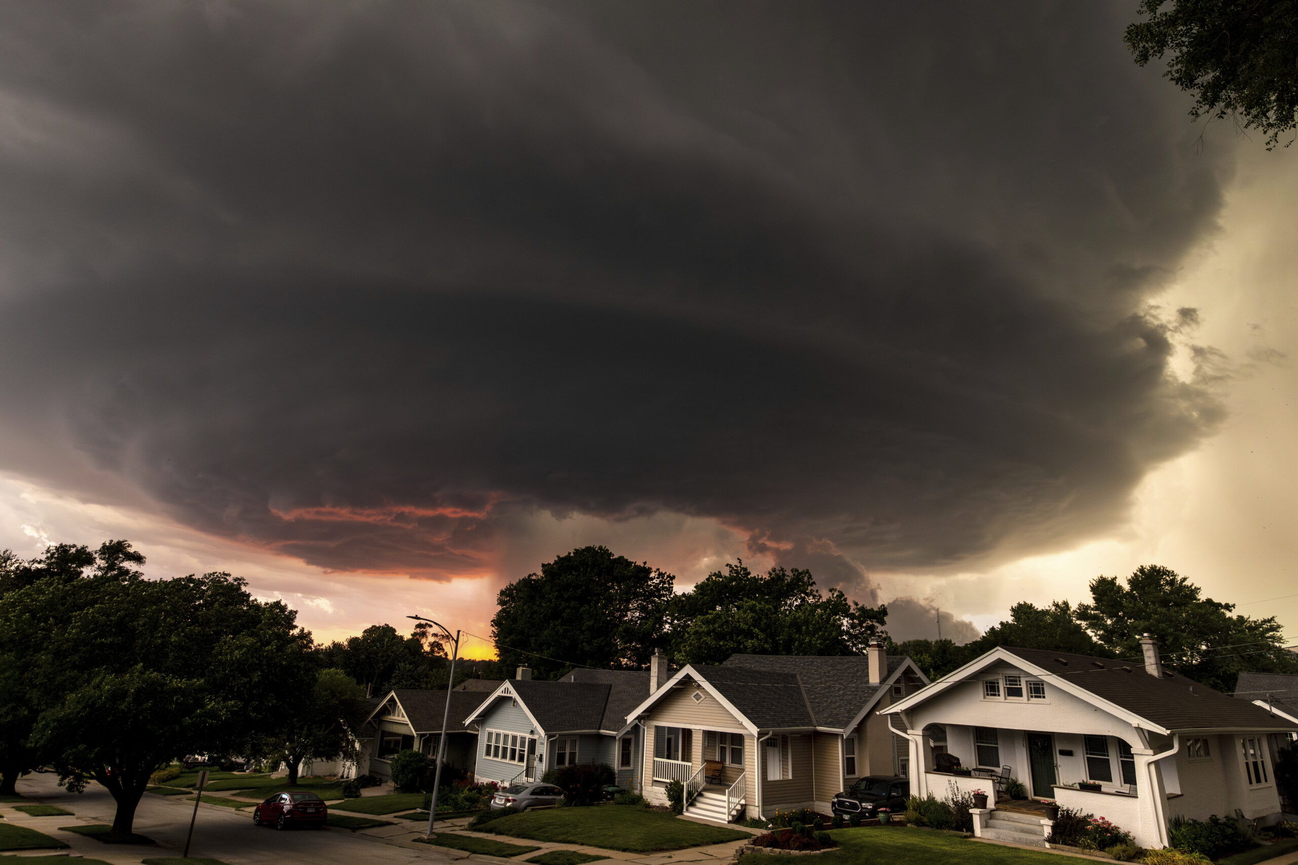 A severe thunderstorm hits Omaha, Neb., on Wednesday, June 12, 2024. (Chris Machian/Omaha World-Herald via AP)