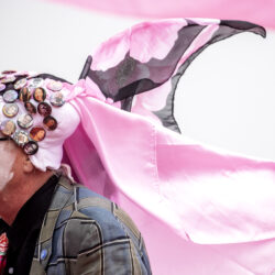 Sister Vina Sinfurs of the Sisters of Perpetual Indulgence speaks during a commemoration ceremony of the annual Pink Triangle on Twin Peaks in San Francisco, Saturday, June 8, 2024. The symbol, once used by the Nazis in concentration camps during World War II to identify and shame individuals for their sexual orientation, is now being embraced by the LGBTQ+ community as a symbol of pride. (Stephen Lam /San Francisco Chronicle via AP)