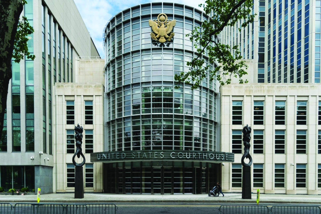 The federal courthouse in Brooklyn, where Anuli Okeke, former vice president of Popular Bank, was convicted for defrauding COVID relief programs. Eagle file photo by Rob Abruzzese