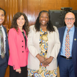 From left: Court Attorney Ronald Cosme, Jr., Surrogate Court Judge Rosemarie Montalbano, Deputy Chief Administrative Judge for Justice Initiatives Hon. Edwina Richardson, Hon. Richard Montelione and Hon. Joanne Quinones, justice of the Kings County Supreme Court and chair of the Second Judicial District Equal Justice Committee, at the Pride Month Celebration. Brooklyn Eagle photos by Robert Abruzzese