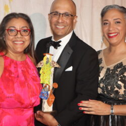 Hon. Hector LaSalle receives the Hon. John Carro Award for Judicial Excellence from Hon. Sallie Manzanet-Daniels (left) and Hon. Lourdes Ventura, president of the Latino Judges Association, at the 2024 Bi-Annual Gala in Manhattan on May 23. Eagle photos by Mario Belluomo