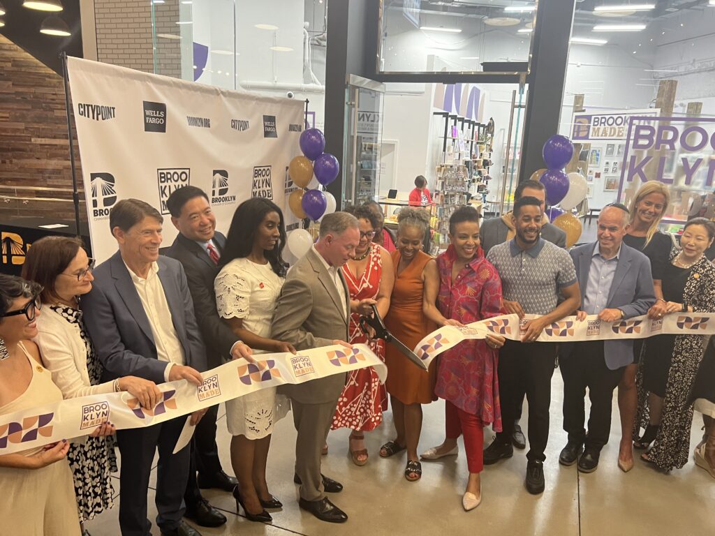 Cutting the ribbon and making it official: Brooklyn Made’s City Point location is now open for business. Brooklyn Eagle photos by Wayne Daren Schneiderman