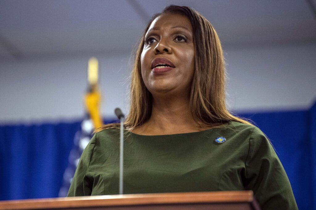New York Attorney General Letitia James announced the Election Protection Hotline ahead of the June primary elections. Photo by Brittany Newman/AP